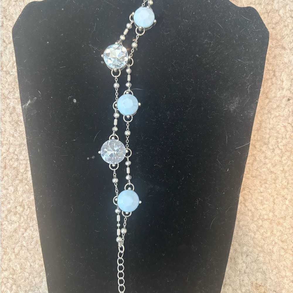 Silver with Large Blue Stones Bracelet